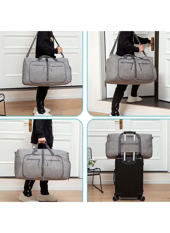 WINEENEE 65L Foldable Travel Duffle Bag with Shoe Compartment – Waterproof Lightweight Gym & Sports Bag - Image 3